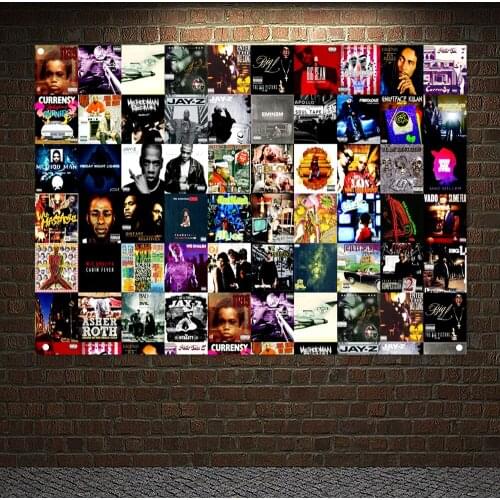 Mix Rock Metal Music Flag Tapestry Wall Art Stickers Hip Hop Reggae Band Posters Polyester Banner Wall Chart Bar Cafe Home Decor