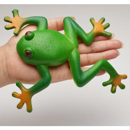 Frog Model Plastic Figures Kids Toy Sets Halloween Gift Emulation Education Green Frog Landscape Decor 15*15cm