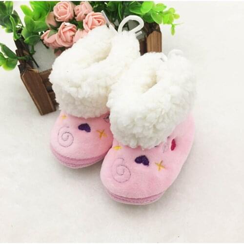 2018 New Fashion Baby Shoes First Walkers Warm Kids Booties Sapatos Infant Menina Winter Super Antiskid Soft Coral Velvet T0093