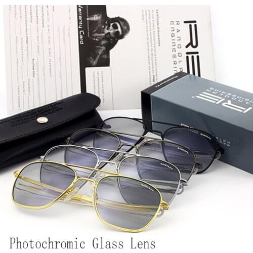 Pilot USA.RE Sunglasses Men Top Quality Brand Designer Photochromic AGX Tempered Glass Lens AO Sun Glasses Male