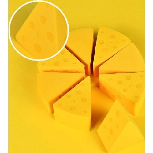 Custom Logo Soft Cheese Puff Makeup Sponge Triangle Fan Puff Makeup Tool Beauty Tool Smooth Blenty Beauti Wet And Dry Make Up