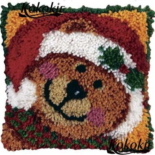 DIY embroider needlework kits Pillowcase Christmas Unfinished embriodered mats Latch Hook Pillow cross-stitch kits cushion mat