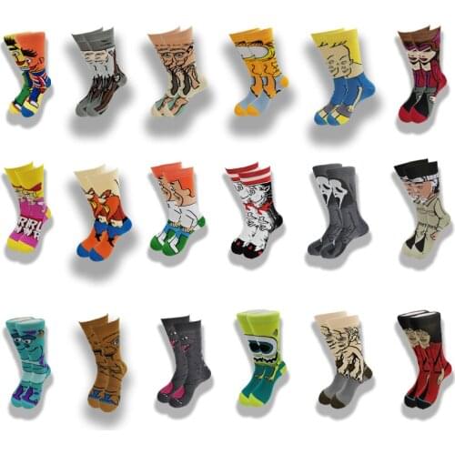 Cartoon and Animation fFashion Trend Men and Women Socks Autumn and Winter Street Style Middle Tube Skateboard Socks