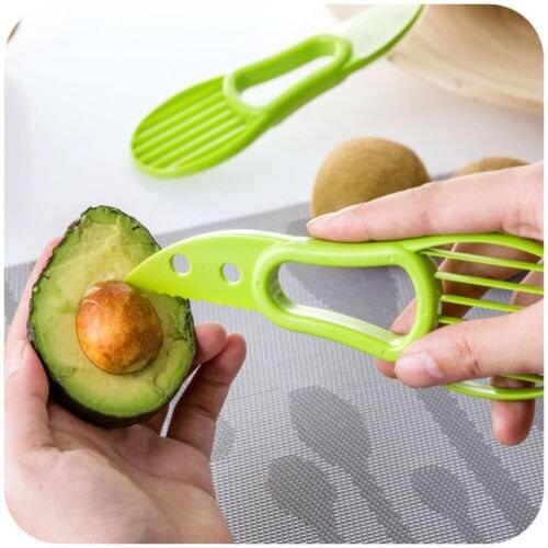 3-in-1 Avocado Slicer Shea Corer Butter Fruit Peeler Cutter Pulp Separator Plastic Knife Kitchen Vegetable Tools Home Accessory