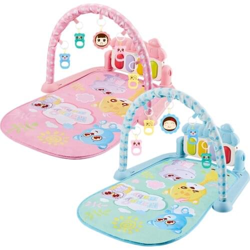 Baby Game Cushion Live Fitness Stand Pedal Piano Light Music Pendant Game Blanket Baby Toys Suitable For 3-6-12 Months Baby