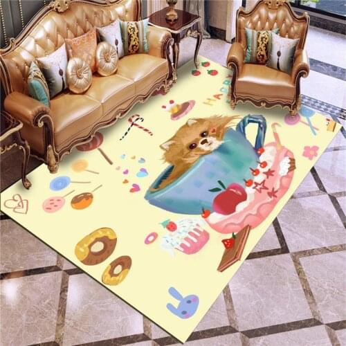 Donuts/Lollipop Carpet 3D Printed Cartoon Animals Floor Carpet Home Poodle Rug For Living Room Mat Home Textile Rugs Decor
