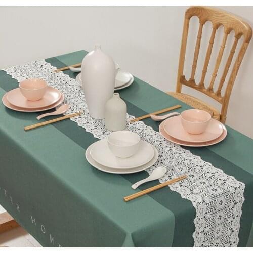 Cotton and Linen Customize Rectangular Tablecloth for Home Decor Christmas Dining Table Cloth Cover Track on The Table Cloth