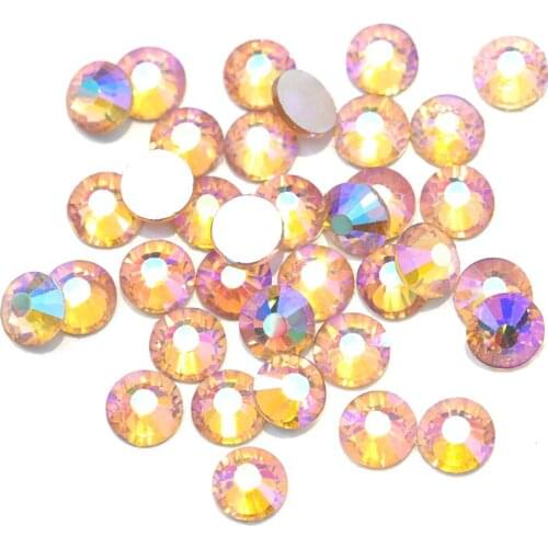 SS3-SS34 Champagne AB Nail Art Rhinestone for Nails Glitter Strass Glass Crystal Rhinestone for Nail Art Decorations H0945