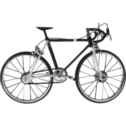 Handmade Vintage 1/10 Scale Metal Model Black Racing Bike MY-0041-3