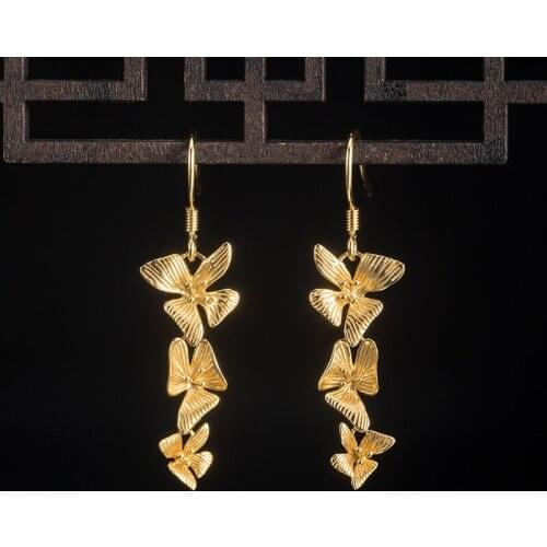 100% 925 Sterling Silver Flower Earrings for women Artistic Design Temperament Elegant Jewelry gifts