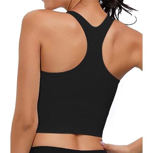 2021 Women Sport Crop Tops Vest Solid Summer Ladies Breathable Sexy Sleeveless Slim Vest Running Athletic Fitness Gym Tank Top