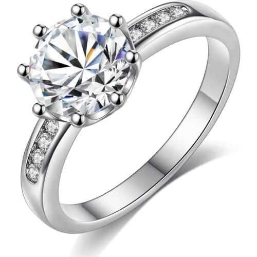 Ladies Zircon Ring Crown Ring Inlaid Fashion Exquisite Metal Ring Colorful Charm Party Engagement Wedding Ladies Jewelry Gift