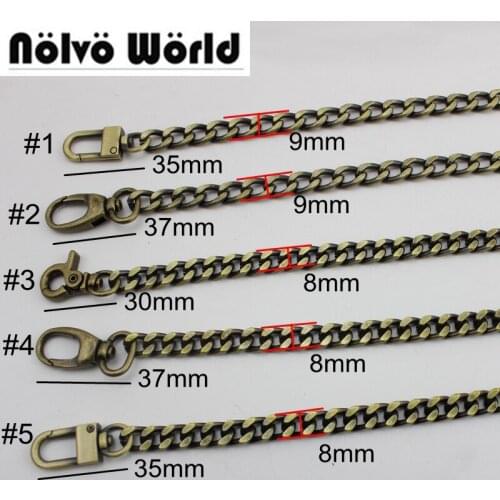 10pcs Retro color 110cm 120cm 130cm chain 2 adjusted hooks for making ladies bags purse handbags long shoulder strap wholesale