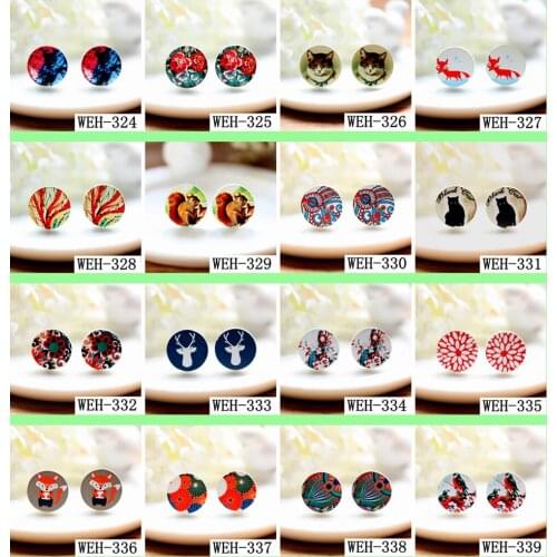 20PCS (WEH-324-339)16mm Photo Wood Laser Cut Cabochon to make Rings, Earrings, Bobby pin,Necklaces, Bracelets