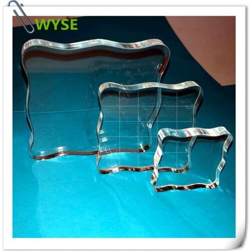3pc middle size clear Transparent Stamp handle Acrylic Pad DIY scrapbooking Process Essential Decoration Tools acrylic block