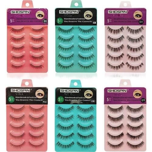 5 Pairs of Thick False Eyelashes Natural False Eyelashes Dramatic False Eyelash Makeup Eyelash Extension Silk Eyelashes