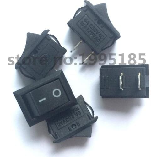 5Pcs/Lot Black Push Button Mini Switch 6A-10A 110V 250V KCD1 2Pin Snap-in On/Off Rocker Switch 5PCS/Lot 21MM*15MM BLACK