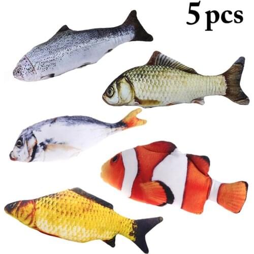 5PCS Pet Toy Bite-resistant Fish Shaped Cat Bite Toy Catnip Toy Cat Chew Toy