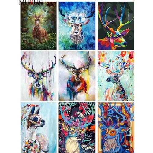 Full 5D Diamond Painting Animal Deer Diamond Embroidery Cross Stitch 3D Shaped Crystal Diamond Mosaic Home Decoration Gift Ep053