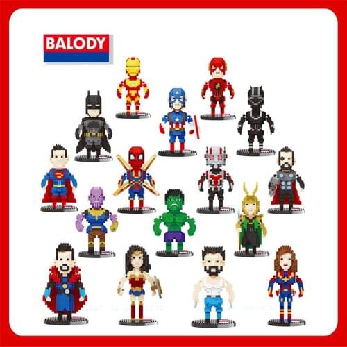 Balody 18100 Small Particle Building Blocks Assembled Famous American Comic Character Creative Puzzle Model Bricks MicroMini Toy