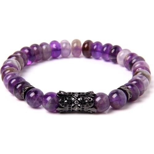 Rondelle Natural Stone Beads Indian Agates Amethysts Green Aventurine Beaded Charm Bracelet Fashion Jewelry for Women Men Gifts