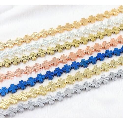 8.5X8.5mm Charm Fashion Clover Natural Stone Hematite Loose Beads DIY Beads Supplies For Jewelry Making Bracelet Finding