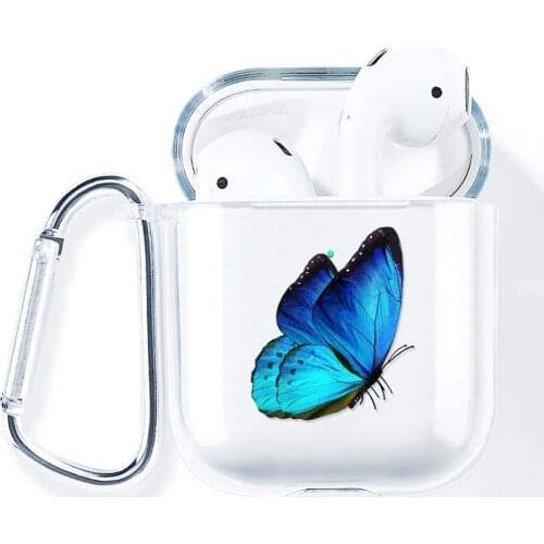 Cute Butterfly Case For AirPods 2 1 Case Transparent Soft Bluetooth Earphone Charging Box for Air Pods Pro 1 3 Coque With hook