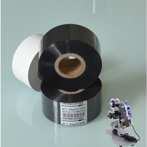 Black Width 25mm length 100m hot date stamping foil for packing bags