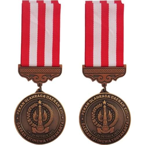 Zinc Alloy Gold Plated Sport Medal with Printing Logo for Decoration k20021