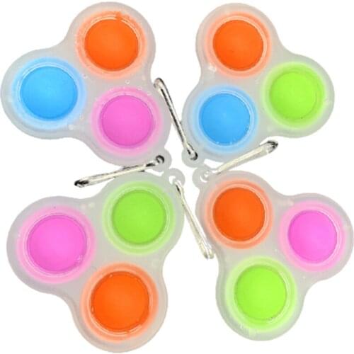 Kids Luminous Dimple Fidget Finger Gyro Keychain Push Bubble Sensory Fingertip Toy Anti-stress Relaxing Fidget Autism Toys#20