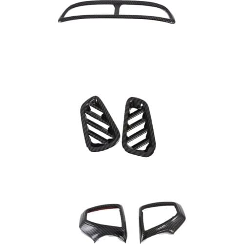 For Hyundai Tucson 2019 2020 Carbon fiber Interior accessories Car dashboard Center Air Condition Outlet Vent cover Trim Styling