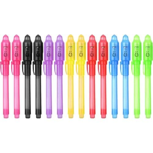 2/4/8/14pcs UV Light Pen Invisible Magic Pencil Secret Fluorescent Pen for Writing Pad Kids Child Drawing Painting Board EM88