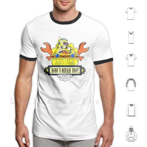 Robo Repair Shop T Shirt 6xl Cotton Cool Tee Chrono Trigger Super Nintendo Lucca Chrono Nintendo Nerdy Geeky Gaming Popular