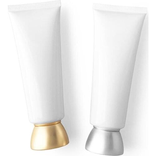 80g Screw lid Glossy Plastic Refillable white Soft Tube Empty Facial Cleanser Hand Cream Container Squeeze Lotion Shampoo Bottle