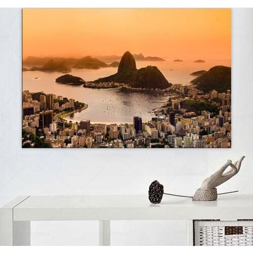 Rio De Janeiro Brazil Landscape Canvas Art Print Poster painting wall for living room home decoration framed