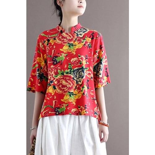 Красные блузки Johnature China At AliExpress