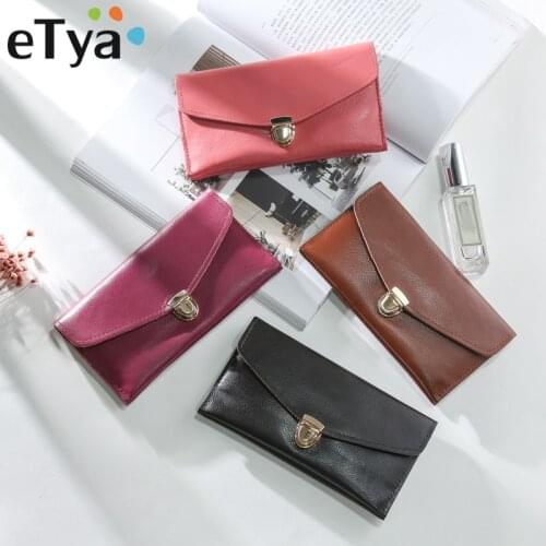 ETya Leather Women Wallets High Quality Brand Korean Style Fashion Girls Purse Card Holder Female Long Clutch Purses