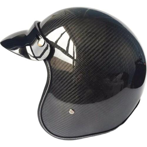 New Light good quality Carbon fiber motocross helmets vintage retro 3/4 open face helmet casque motocross free shipping