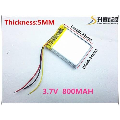 Size 503443 3.7V 800 mah Lithium polymer Battery With Protection Board For GPS Tablet PC Digital Products Free Shipping