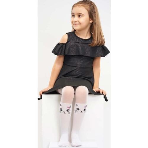 White Female Child Pantyhose Socks Mavis Cat 5140