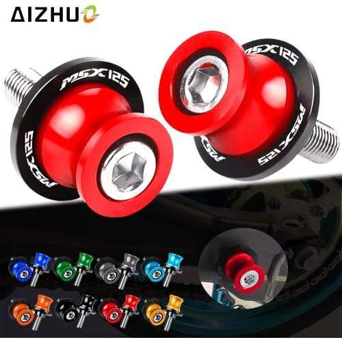 Motorcycle Accessories 8MM Swingarm Spools Stand Screws FOR HONDA GROM MSX125 2014-2017 2016 2015 CNC Aluminum With MSX125 LOGO