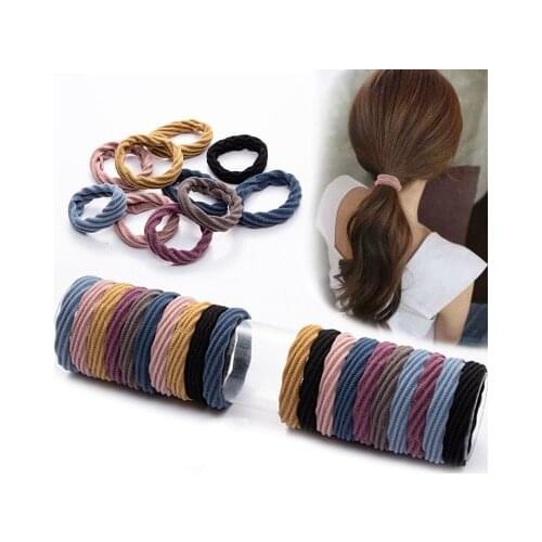 High Quality 10Pcs Women Simple Temperament Thick Elastic Rubber Hair Bands Set Tie Ponytail Hair Rope Headwear Hair Accessories