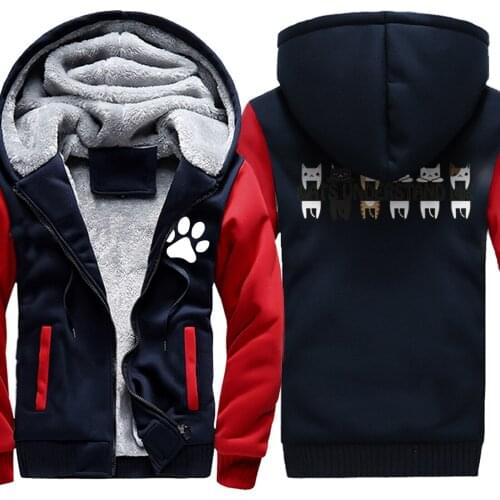 Cat Understand Me New Arrival Mens Raglan Thicken Jackets Long Sleeve Mans Sweatshirts hooded Zipper Hipster moletom masculino