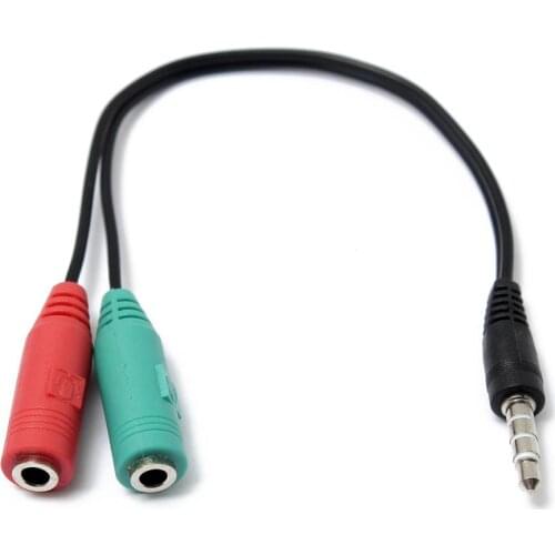 New 3.5mm Stereo Headphone Microphone Audio Y Splitter Cable Adapter Plug Jack Cord
