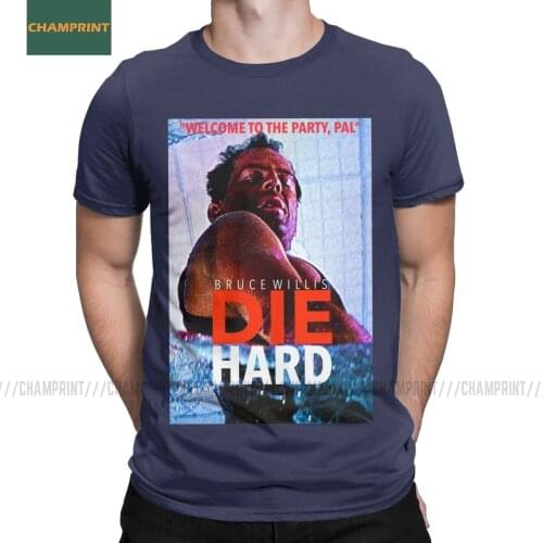 Die Hard T-Shirt Men Nakatomi John Plaza Film Bruce Willis Movie Amazing Pure Cotton Tees Crew Neck Short Sleeve T Shirts