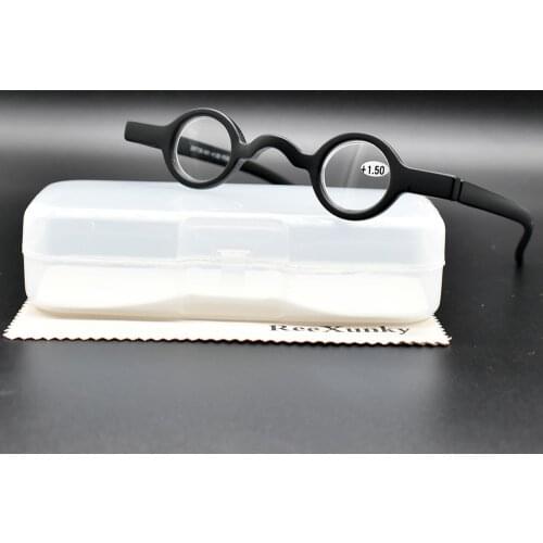 ReeXunky Mini Round Reading Glasses Men Women Black Red TR90 Spectacles Frame Retro Glasses Focus Magnifier lunette 1.5 2.0 2.5