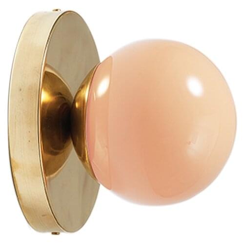 Light luxury retro stained glass ball study restaurant bedroom simple fashion bedside lamp small wall lamp