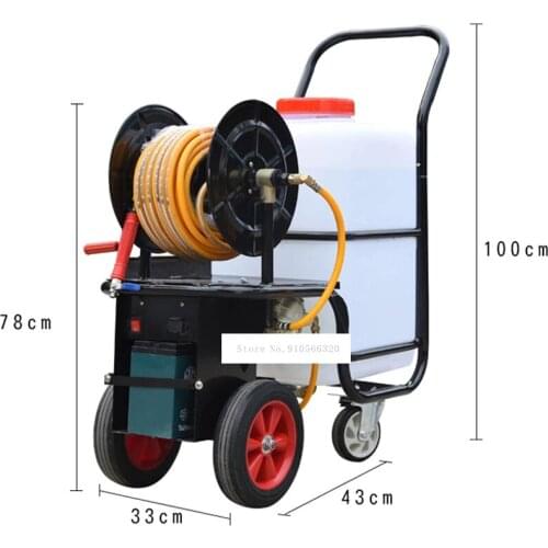60L Electric Sprayer Household Garden Tool High Pressure Watering Can Hand Push Agricultural Sprayer 220V 180W 12V45Ah 16L/min