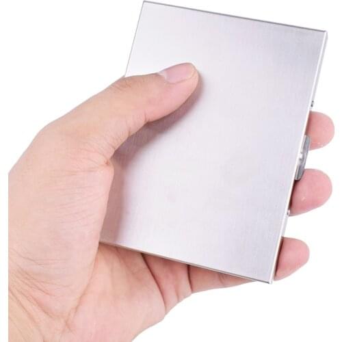 New Slim Credit Card box wallet Stainless Steel Metal Card Holder Cover Men Women Fashion Anti-scan Organizer Card Bag Purse