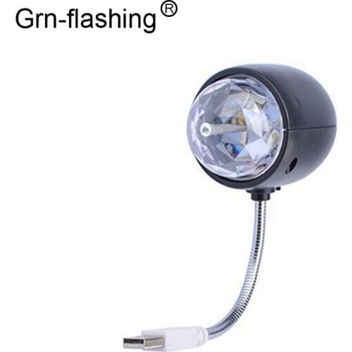 USB Powered 3W Mini Magic Ball Colorful Car stage lights Rotating Disco Party Bar Laser Projector Lamp LED Stage Lighting Effect